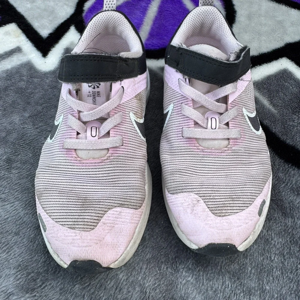 Size 11.5c - Kid's Nike Downshifter 12 NN Pink Foam/Flat Pewter-Black DM4193 600